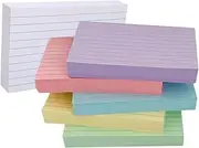 Generic 300Pcs Lined Note Cards Colorful Flashcards for Studying Blank Notepaper Colors Ruled Index Cards for Office School Supplies Easy Organization and Crafting