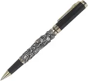 Zoohot Jinhao Auspicious Dragon Relief pattern Antique Silver and Black Rollerball Pen