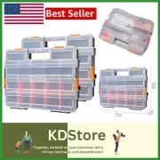 Heavy Duty Black/Orange Tool Box Organizer - Ideal for Fasteners & Small Crafts