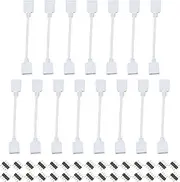 uxcell 4 Pin 10mm RGB LED Strip Light Connector Extension Cable 300mm Length White 15Pcs with 30Pcs Male 4 Pin Plugs