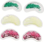 6pcs U-shaped Eye Gel Pads Hot/cold Therapy for Eye Redness Pain Swelling Reusable Ice Packs Sequins Material