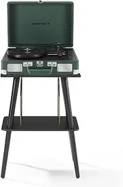 Crosley Cruiser Bluetooth Portable Turntable - Emerald Green + Crosley Entertainment Stand Bundle