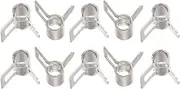 uxcell 10pcs 4mm Spring Band Type Action Fuel/Silicone Vacuum Hose Pipe Clamp Low Pressure Air Clip Clamp, Nickel Plated