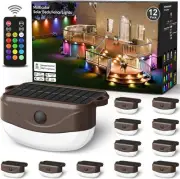 Solar Fence Lights with Remote Control 50ft,15 Multi Colors Solar Powered