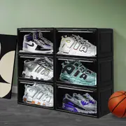Stacked Shoe Box Acrylic Sneaker Display Case Magnetic Door Anti-oxidation 6PC