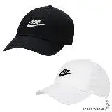 在飛比找遠傳friDay購物優惠-Nike 帽子 老帽 水洗 純棉 刺繡 黑/白 FB5368