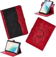 Case for Samsung Sm-T540 Galaxy Tab Active Pro 10.1 2019 Tablet Case 360 Degree Rotation Multi-Viewing Angels PU Leather Stand Folio Cover Red