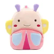 Cute Toddler Backpack Plush Animal Cartoon Mini Travel Daycare Butterfly Beige