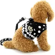 Puppy Small Cat Girl Dog Vest Dots Harness Leash Set Mesh Padded No Pull Lead (S)