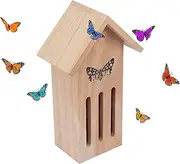 Butterfly House Butterfly House Hanging Butterfly House Butterfly Box Nesting Box Made of Wood for Outdoor Use 11.2 x 3.9 x 3.2 Inches
