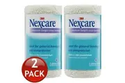 2 x NEXCARE MEDIUM CREPE BANDAGE TUBULAR SUPPORT LIGHT COMPRESSION 10cm x 1.6m