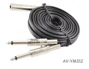 CablesOnline 12ft 1/4" Mono Female to Dual 1/4" Mono Male Guitar Cable Splitter