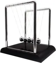 Newtons Cradle Balance Pendulum, Swinging Kinetic Balls, Fun Large - 5 Balls