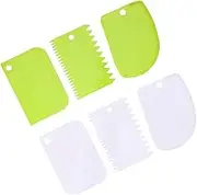 LABRIMP Dough Bowl Scrapers 6 Pack Curved Flat Scrapers Dual Sided Comb Baking Cooking Gadgets