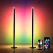 Advwin 2 x Corner Floor Lamp 140cm Smart LED Floor Lamp RGB Light Reading Light App & Remote Control