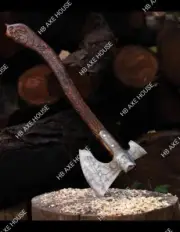 CUSTOM HANDMADE CARBON STEEL VIKING HATCHET TOMAHAWK HUNTING EDC TACTICAL AXE