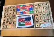 Melissa & Doug Wooden Alphabet Stamp Set; Upper & Lower Case; New & Wrapped!