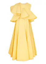 Palmer//harding Serenity Ruffled Taffeta Midi Dress - Yellow - 10 (UK10 / S) 10 (UK10 / S)