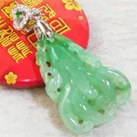 在飛比找蝦皮購物優惠-🤚福壽雙全🤚天然緬甸玉 A貨翡翠-冰飄綠花 雙面裸空精雕 佛