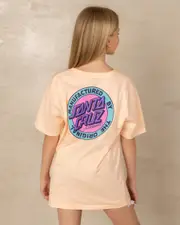 [Santa Cruz] Santa Cruz Girl's Mfg Retro Dot Reverse T-Shirt in Pink Coral Size 12 12 Pink Coral