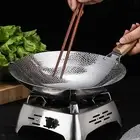 Traditional Wok Pan Deep Bottom Kitchen Restaurant Multipurpose Stir Fry Pan