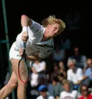 Boris Becker of West Germany at Wimbledon during his third round m- Old Photo