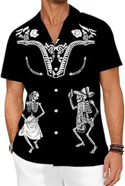 [METRONS] Hawaiian Shirt for Men Tropical Shirts Mens Funny Button Down Short Sleeve