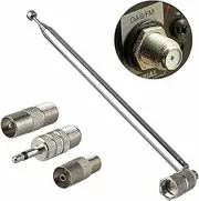75 Ohm FM Antenna, FM Antenna and AM Antenna, Telescopic DAB Radio Aerial Antenna for HiFi TV Receiver Mini System, for Supercharge Your FM Radio Experience - Clearer Sound, Stronger Signals!
