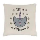 Luna I'm A Kittycorn Linen Cushion Cover Pillow - Cat Unicorn Kitten Caticorn