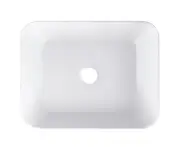 White Ceramic Basin Bathroom Vanity Vessel sink Rectangle Above Counter Bowl Sink