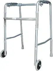 Walker - Healthcare Folding Lightweight Aluminium Walking Frame with Wheels Non-Slip Walking Stick with Hospital Walking Frame Little Surprise