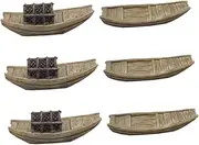 Toddmomy 6 Pcs Fishing Boat Model Mini Boat Decor Fairy Garden Accessories Miniature Scene Decoration Miniature Sailing Model Mini Canoe Figurine Micro Landscaping Ornament Plastic