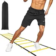 Agility Ladder 10/12 Rung Adjustable Speed Ladder, Speed Training Ladder Drill, Sports Workout Equipment for Football Soccer Footwork Exercise with Carrying Bag
