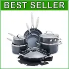 Stylish Gray 16-Piece Induction-Compatible Cookware Set - Nonstick & Toxin-Free