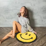 【新品熱銷】 KICKSTAGE SMILEY RUG 黃色 黑色 閃電微笑 笑臉 圓形 毛絨地墊 地毯 踏墊KS69