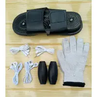在飛比找ETMall東森購物網優惠-電療硅膠配件手握電極手雷理療 脈沖按摩手套按摩理療拖鞋