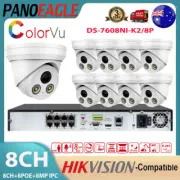 4K Hikvision 8CH 8MP Security Camera System Kit Colorvu MIC 8POE NVR Home Lot