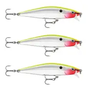 3x Rapala 8cm Flat Rap Floating Shallow Diving Fishing Lures - Clown