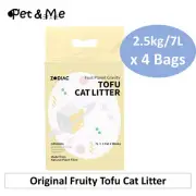 ZODIAC Original Fruity Tofu Cat Litter Absorbent Clumping Flushable 7L/2.5kg x4
