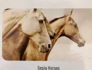 Mint by Michelle decoupage paper Sepia Horses A1 23.4x33.1 Inches
