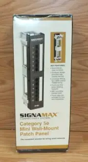 Signamax Wallmount Mini CAT 5e Patch Panels with 89D Bracket *Brand new In Box*