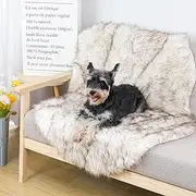 CAPT.SNOOZE Faux Fur Throw Blanket for Dogs & Indoor Cats, Shaggy Plush Calming Long Faux Fur Pet Blanket Protects Bed, Couch, or Car from Spills, Stains, Scratching, 30"x50"