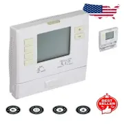 Compact White Programmable Thermostat for Convenient Home Temperature Control