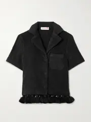 [Cap d’Antibes] Cap d'Antibes - Tasseled Cotton-terry Shirt - Black - x small x small Black