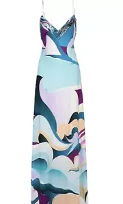 BNWT Emilio Pucci Long Dress Jersey Sequin Sz38