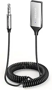 UGREEN Aux to Bluetooth 5.3 Adapter, Receiver for Car USB 2.0 to 3.5mm Jack Kit with Built-in Microphone Aux Input for Hands-Free Calls Compatible with Speaker and Home Audio