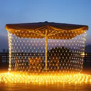 Net Lights Solar Power LED String Lights Christmas Mesh Light for Outdoor Bedroom Decoration-Yellow