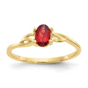 14K Yellow Gold Garnet Birthstone Ring