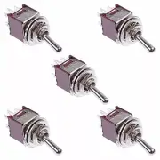 5 x On-On Subminiature Toggle Switch DPDT