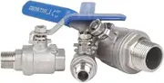 1/2" 3/4" 1" 1-1/4" 1-1/2" 2" Female/Male BSPT Thread 304 Stainless Steel 2 Way Ball Valve Water Pipe Fitting(1/2")